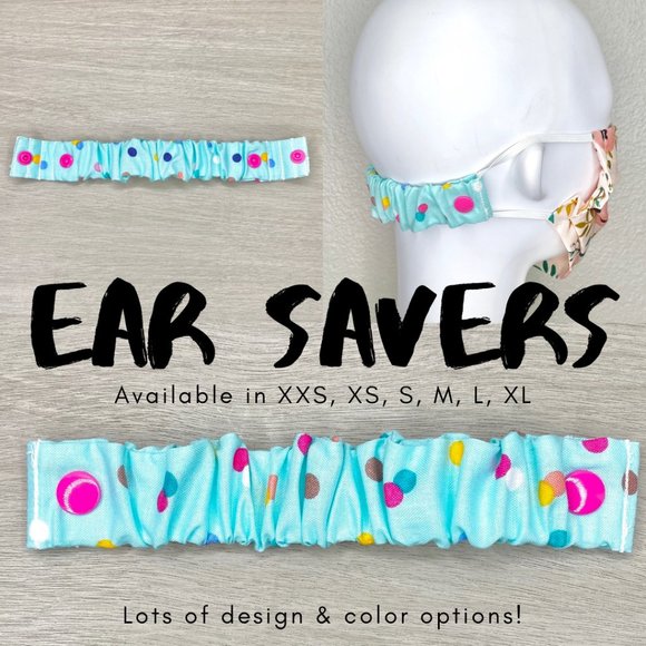 THE BEST EAR SAVERS Multiple Sizes Blue Polka Dot - Picture 1 of 3